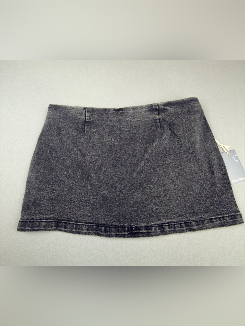 Classic Black Washed Denim Mini Skirt - Picture 7 of 7
